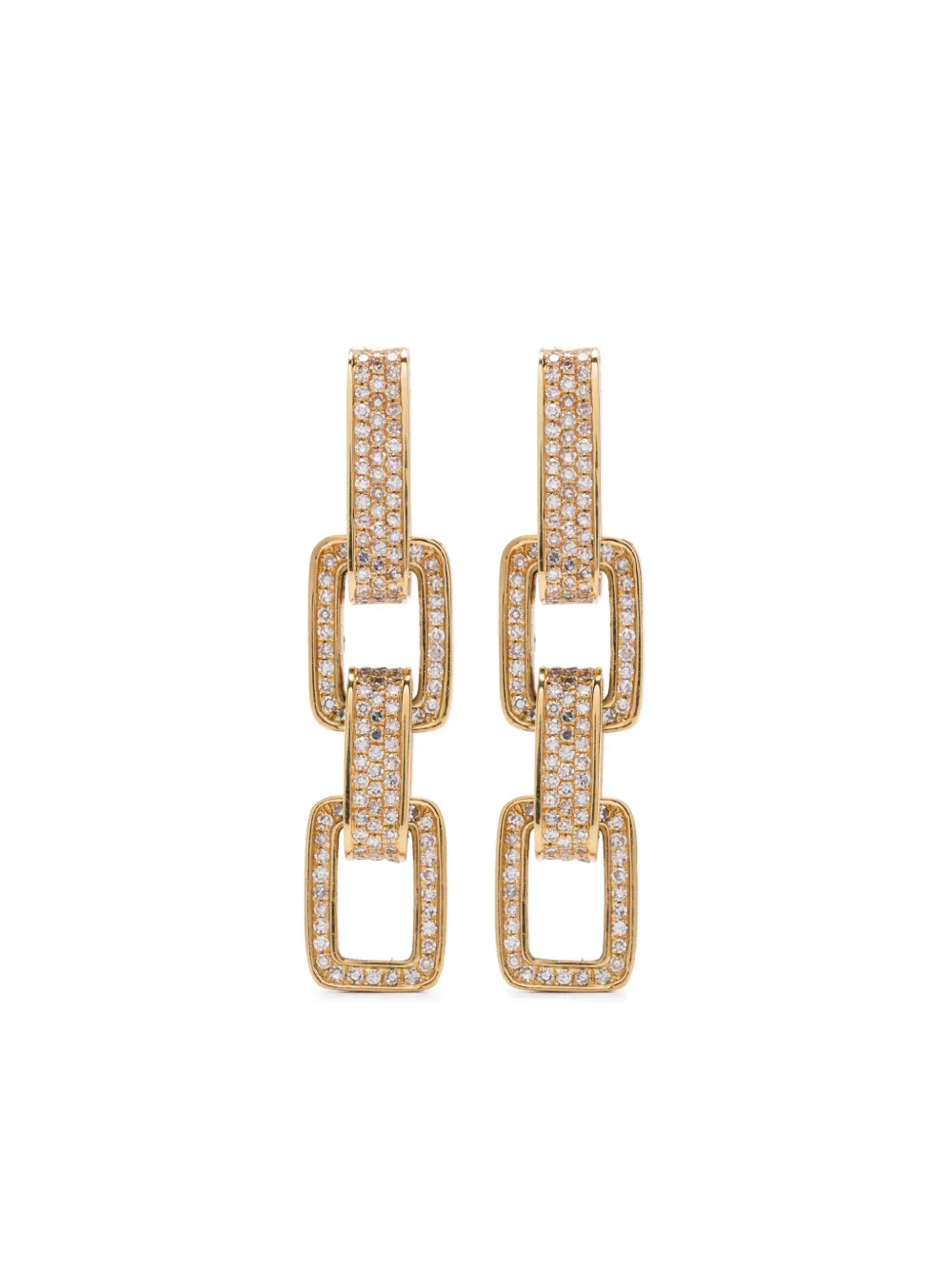 

Серьги-подвески Triple Deco Link из желтого золота с бриллиантами SHAY, золотой