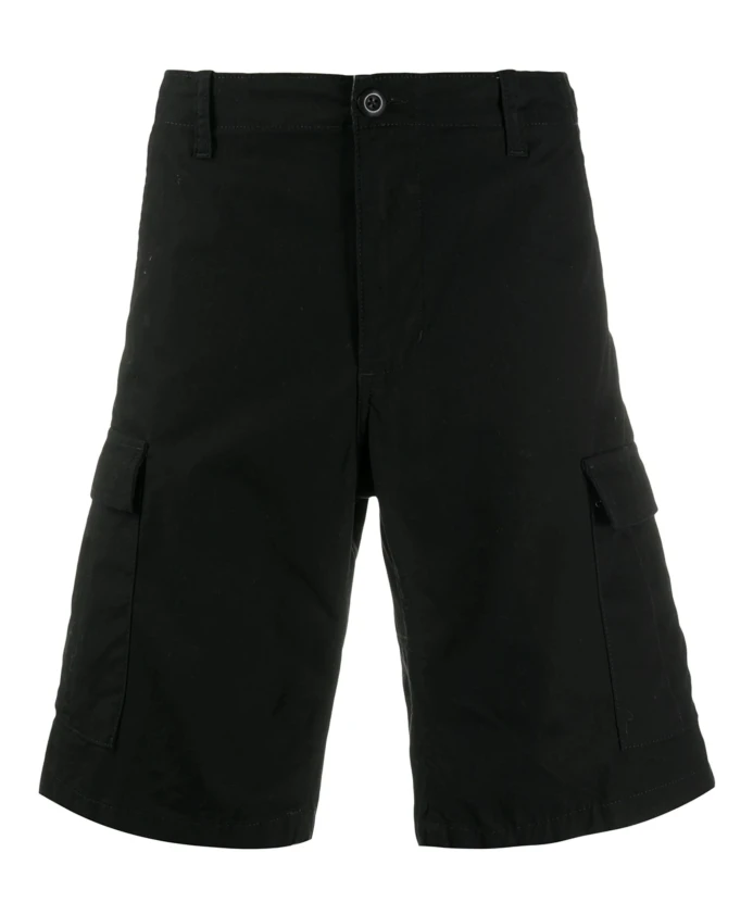

Авиационные шорты с логотипом, средний размер талии, застежка на пуговицы. Carhartt Wip, черный