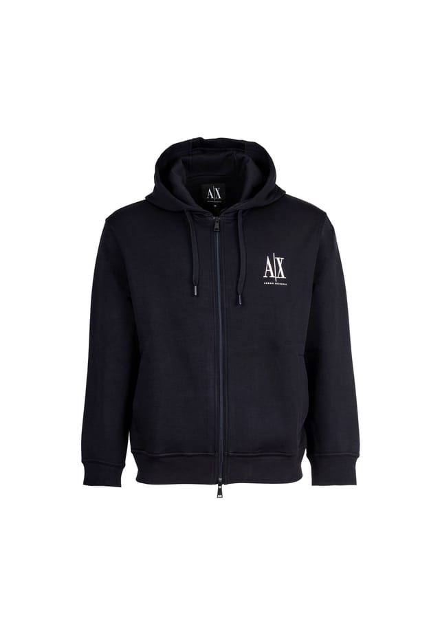 

Толстовка с капюшоном - толстовка с капюшоном на молнии из хлопковой смеси Armani Exchange, синий