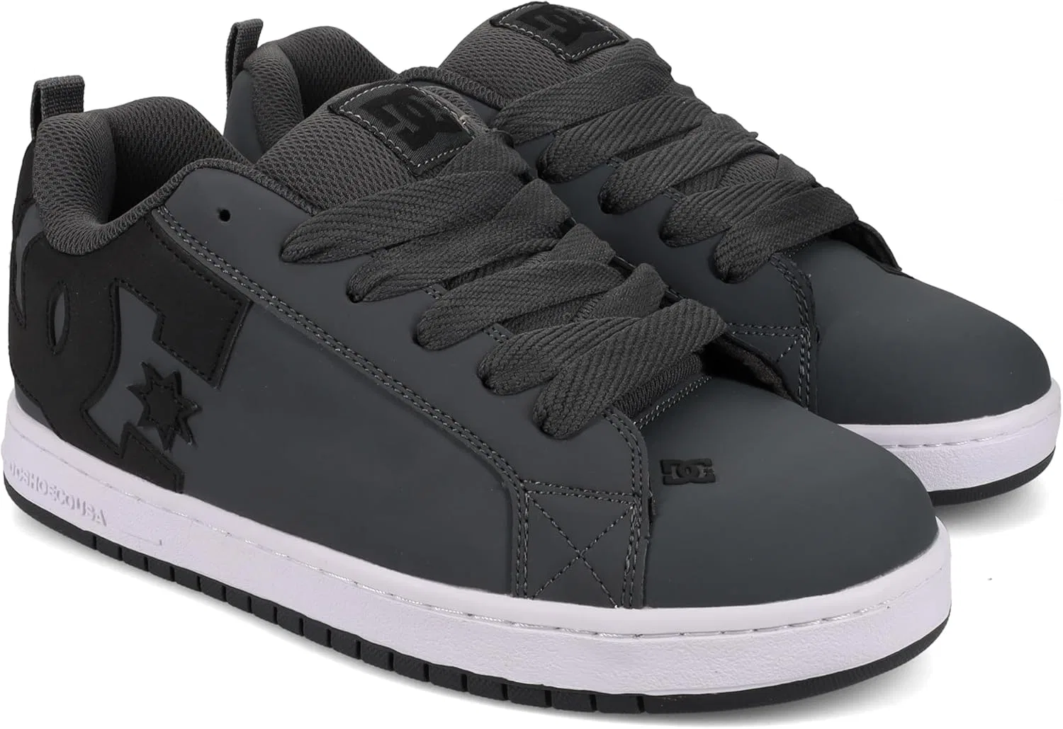 Мужские низкие скейтбордические кроссовки DC Court Graffik DC Shoes, Dk Grey Black White