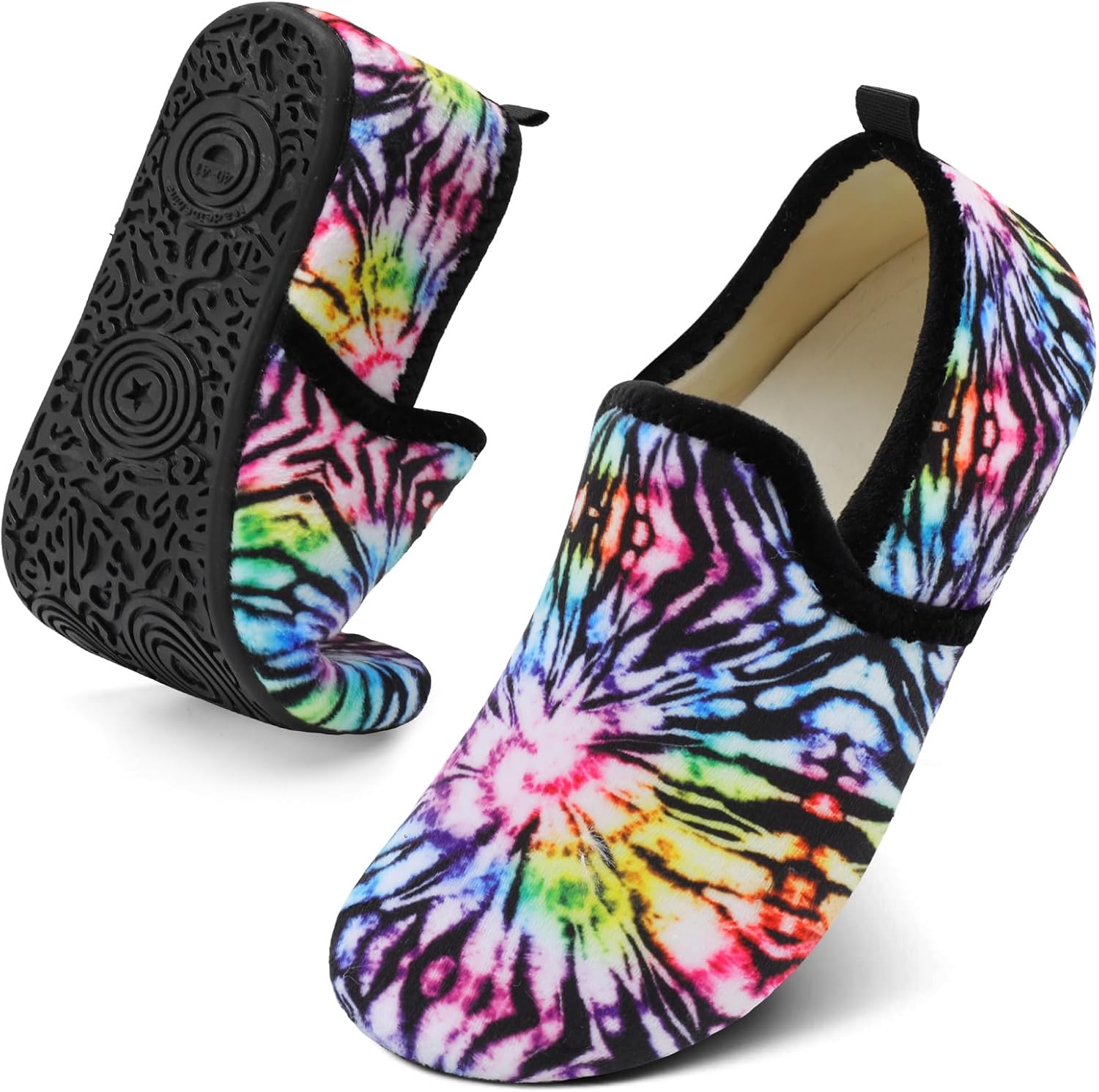 

Тапочки Spesoul для женщин и мужчин с меховой подкладкой, для дома, с мягкой резиновой подошвой, носки-тапочки, удобно надевать, для спальни, дома, офиса, путешествий и йоги, черный