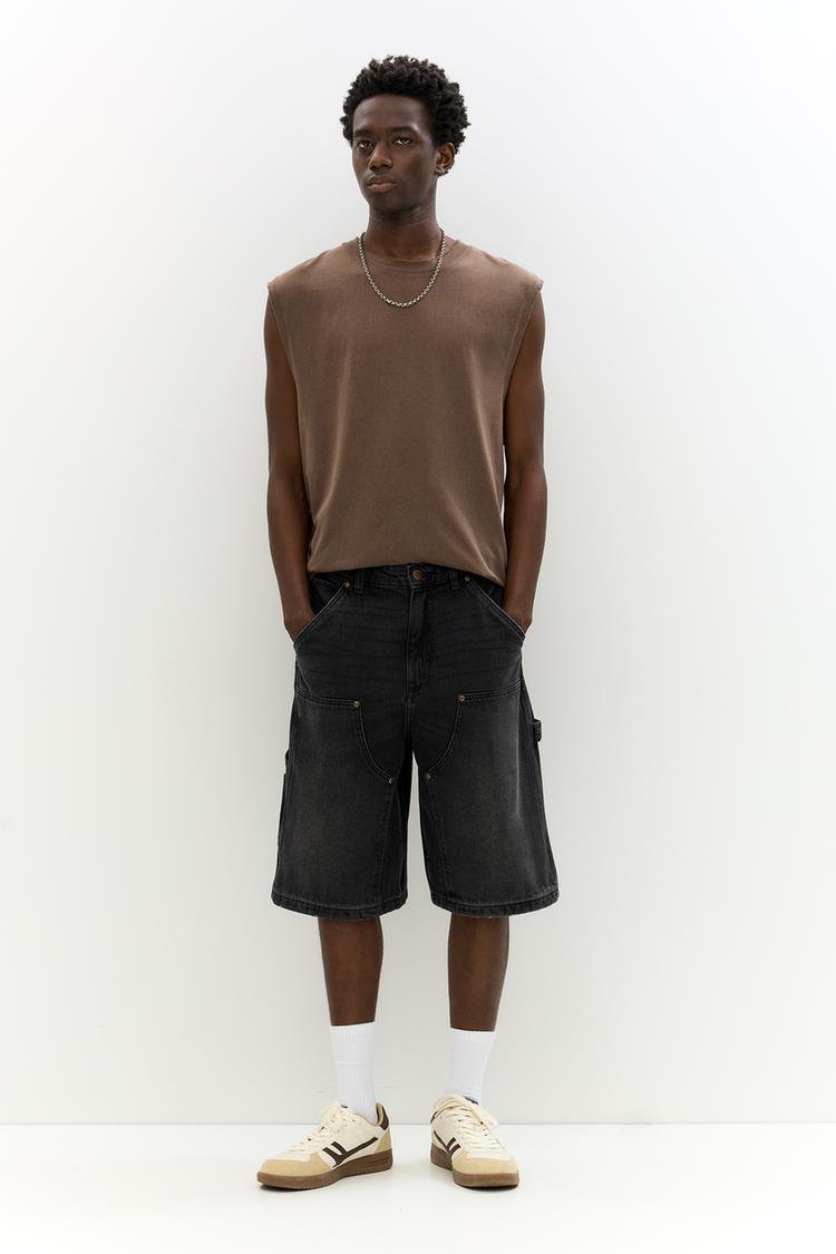 

Шорты-Бермуды из денима Carpenter Pull And Bear, черный
