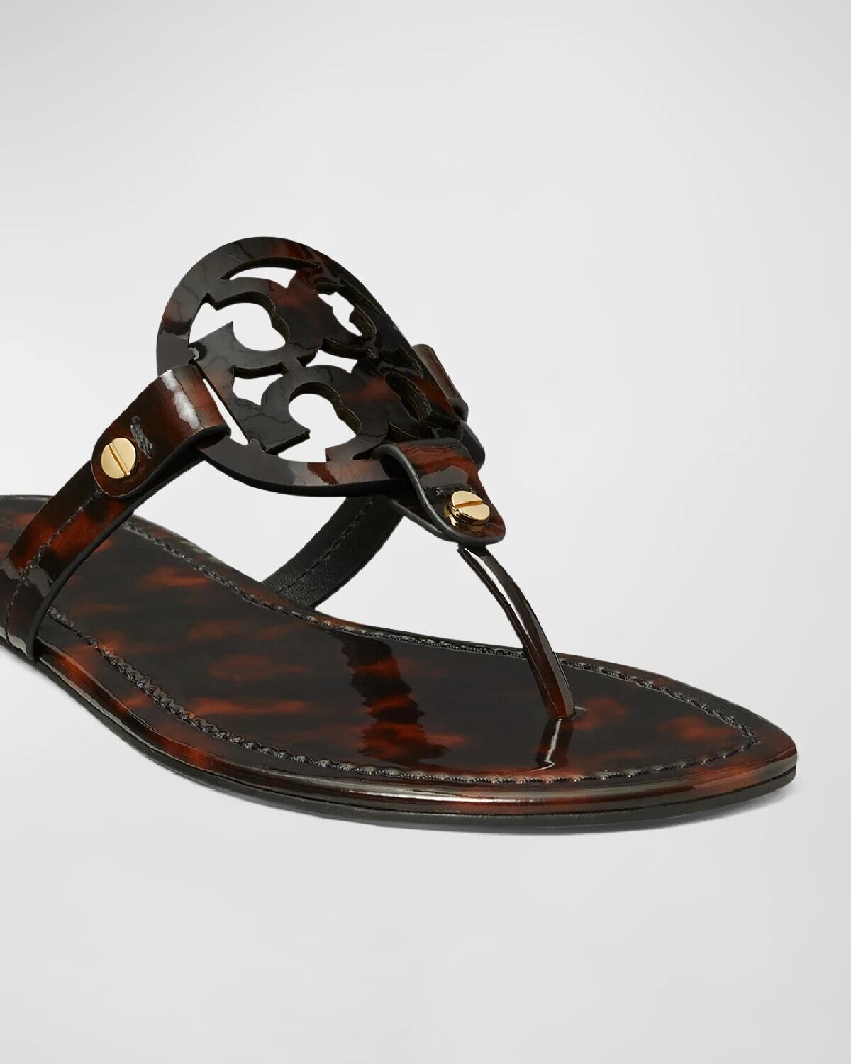 Кожаные сандалии Miller с черепаховым принтом Tory Burch, цвет Tortoise — фото 4