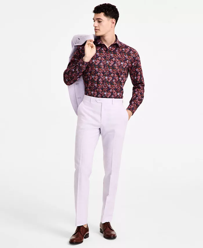 

Мужские брюки Slim-Fit из льна Bar III, фиолетовый