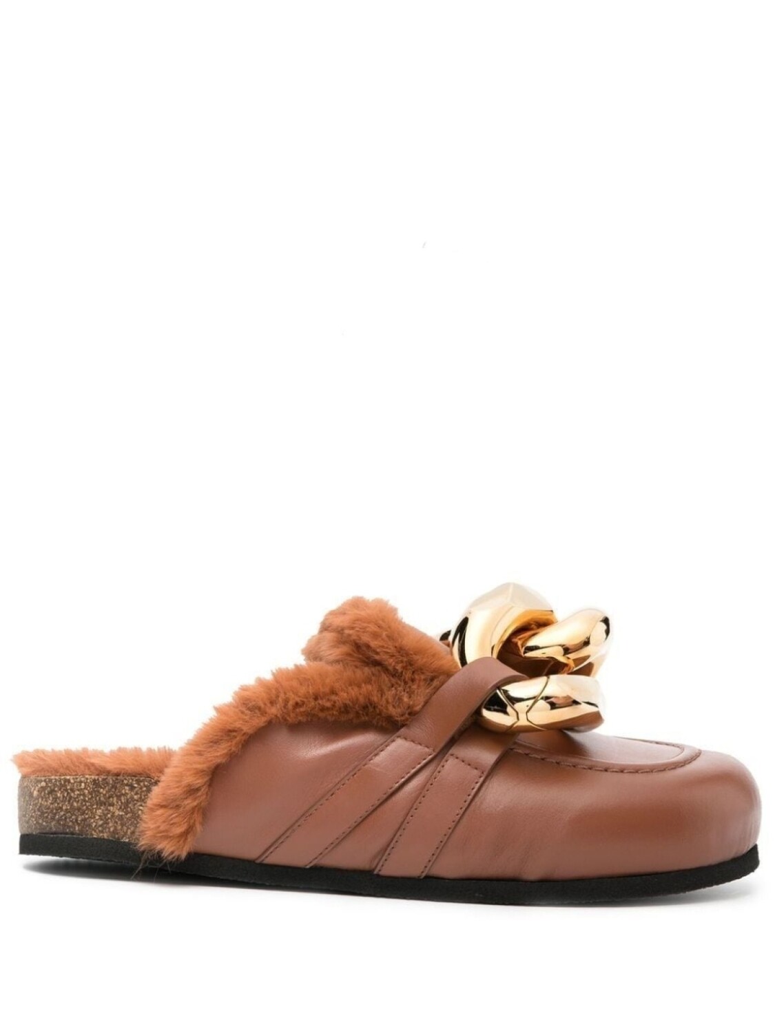 

JW Anderson лоферы Chain со вставкой из овчины, коричневый