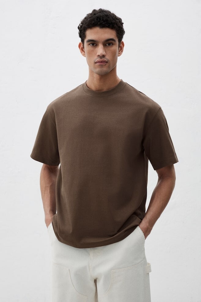 

Футболка свободного кроя H&M, бежевый