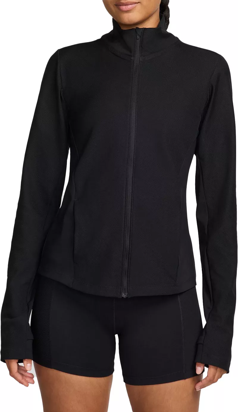 

Женская куртка среднего слоя с молнией во всю длину Nike One Rib Dri-FIT, черный