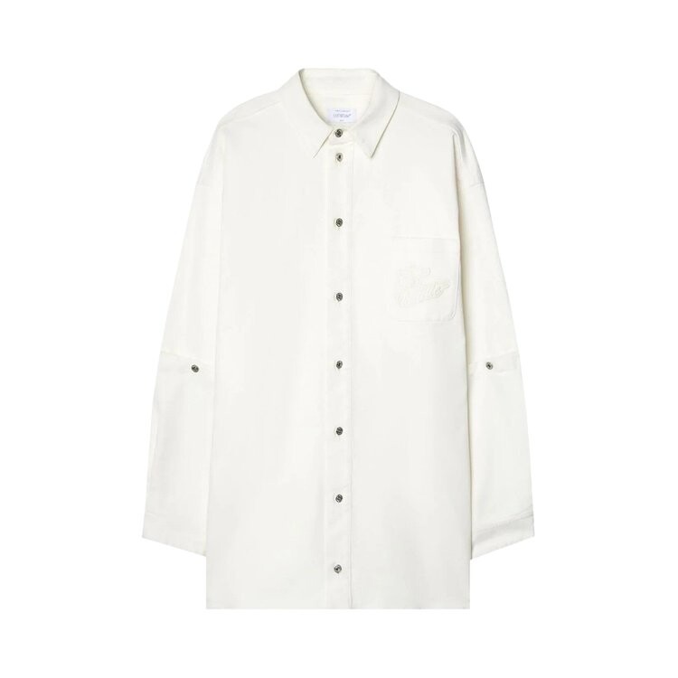 

Рубашка Off-White 90s Logo Appliqué Shirt, белый