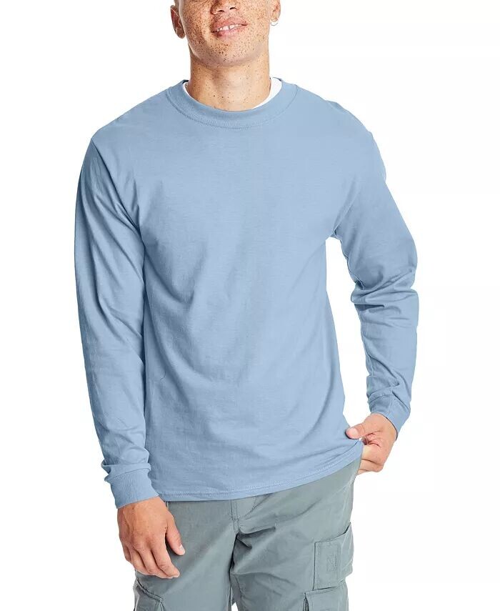 

Футболка унисекс с длинными рукавами Beefy-T, упаковка из 2 штук Hanes, синий