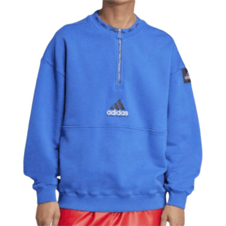 Толстовка eqt half zip с логотипом Adidas, синий — фото 2