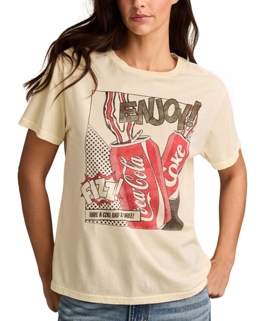 

Женская хлопковая футболка с графическим принтом Have A Coke And Smile Lucky Brand, After Glow