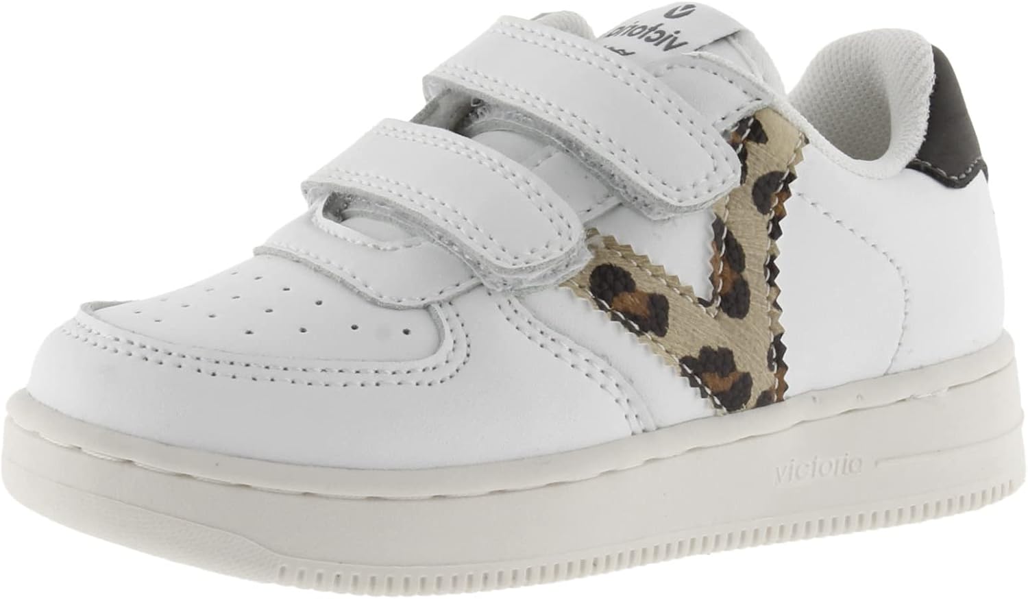 

Женские кеды Victoria английского бренда с тонированным носком из канвы и шнуровкой, Leopardo
