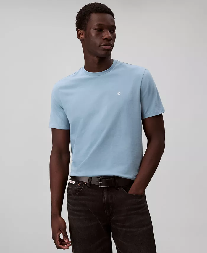 

Мужская однотонная футболка с круглым вырезом Calvin Klein, синий
