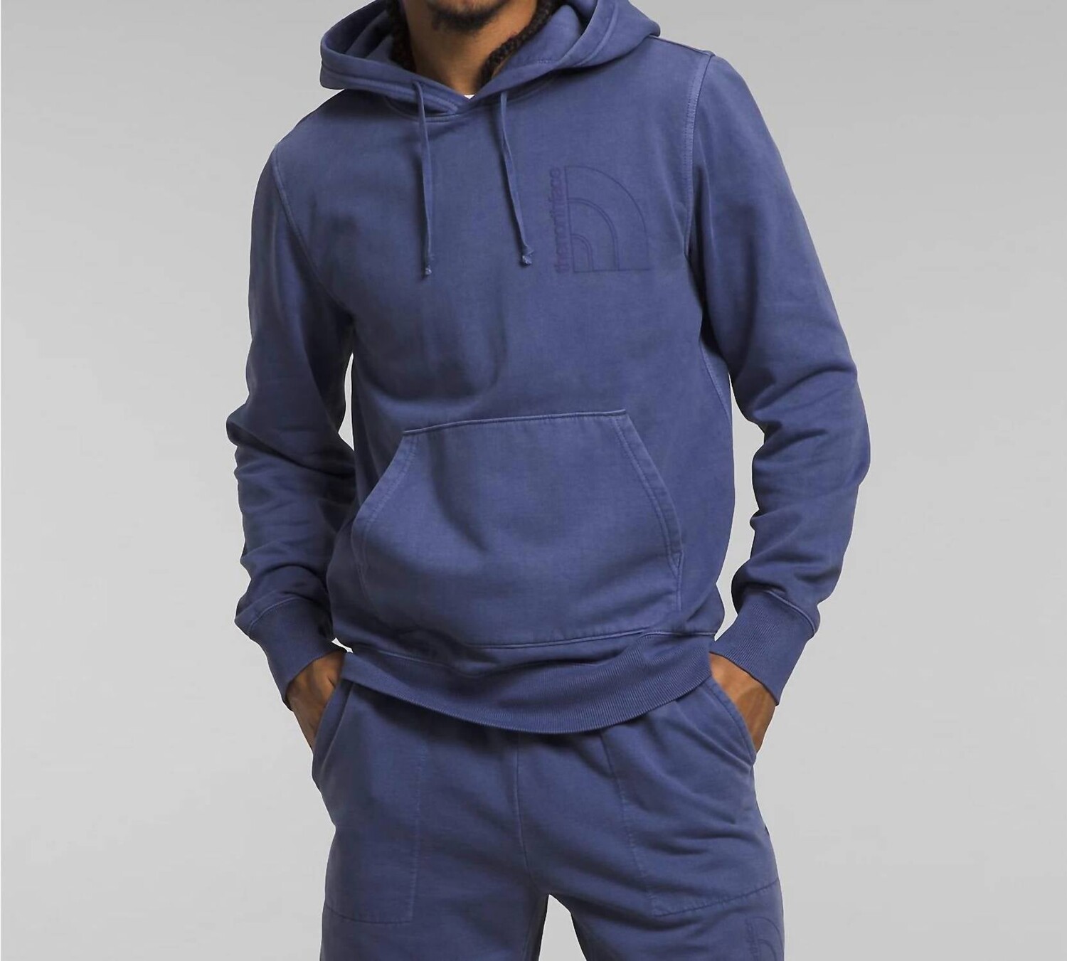 

Худи синего цвета с принтом Garment Dye The North Face