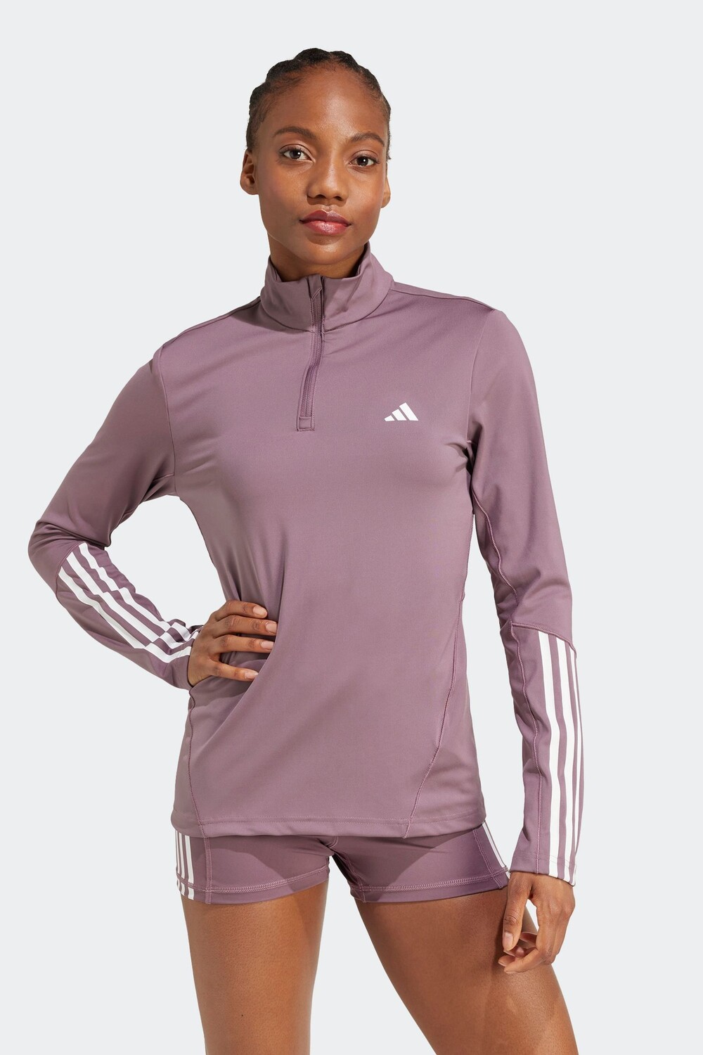 

Тренировочный топ Hyperglam с застежкой молнией на четверть Adidas, фиолетовый