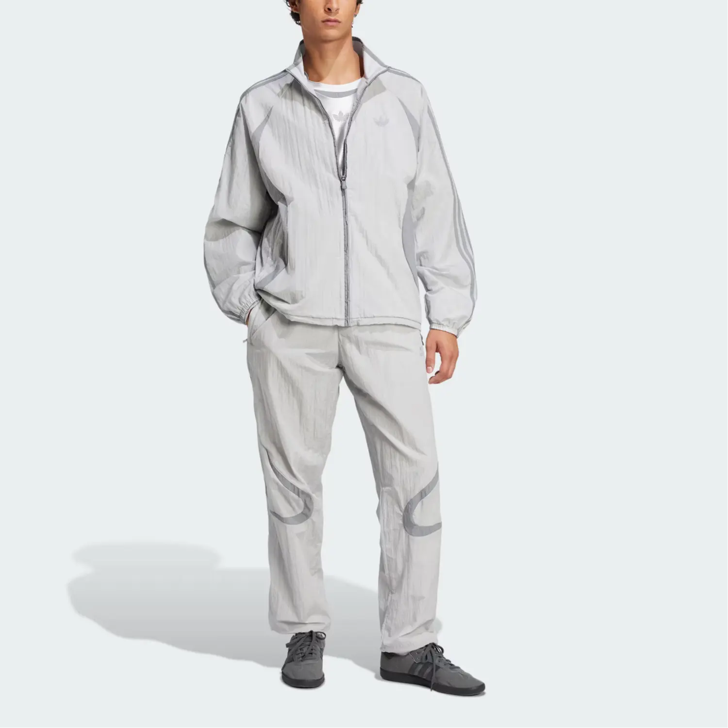 Adicolor 2000s тканые спортивные брюки Adidas Originals, светло-серый/серый — фото 3