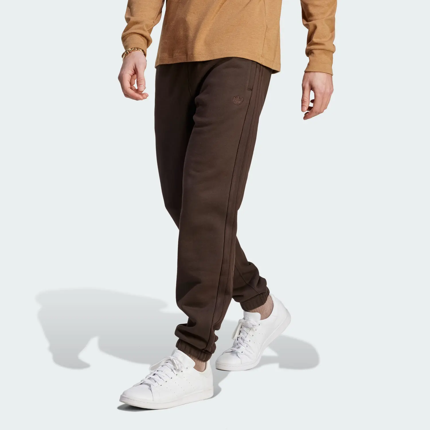ESSENTIALS Трикотажные спортивные штаны мужские темно-коричневые Adidas Originals, коричневый — фото 2