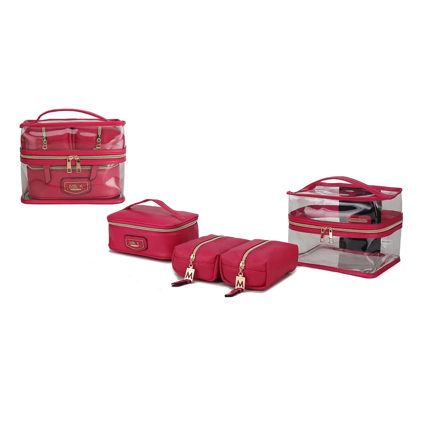 Набор прозрачных косметичек Emma от Mia K MKF Collection By Mia K, Fuchsia