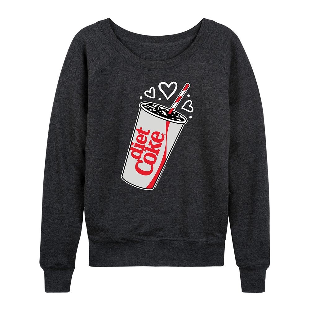 

Женский легкий свитшот из френч терри Diet Coke Heart Bubbles Licensed Character, цвет Heather Charcoal