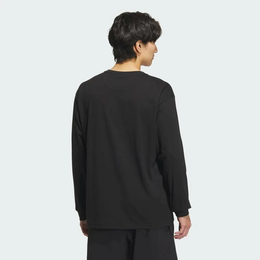 Футболка с длинным рукавом Essentials Plus свободного кроя с небольшим логотипом Adidas, black — фото 2