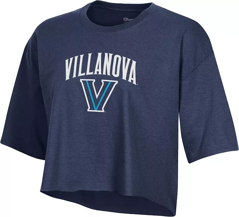 

Темно-синяя укороченная футболка Champion для женщин Villanova Wildcats