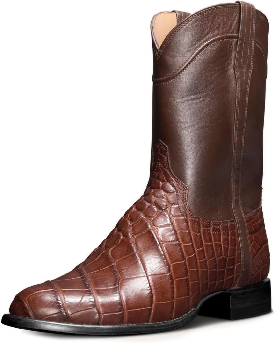 

Мужские ковбойские сапоги HusSeN Western, ботинки с эластичной вставкой, челси, для официального и повседневного ношения, модные рыцарские сапоги, стильные ретро-ботинки, коричневый