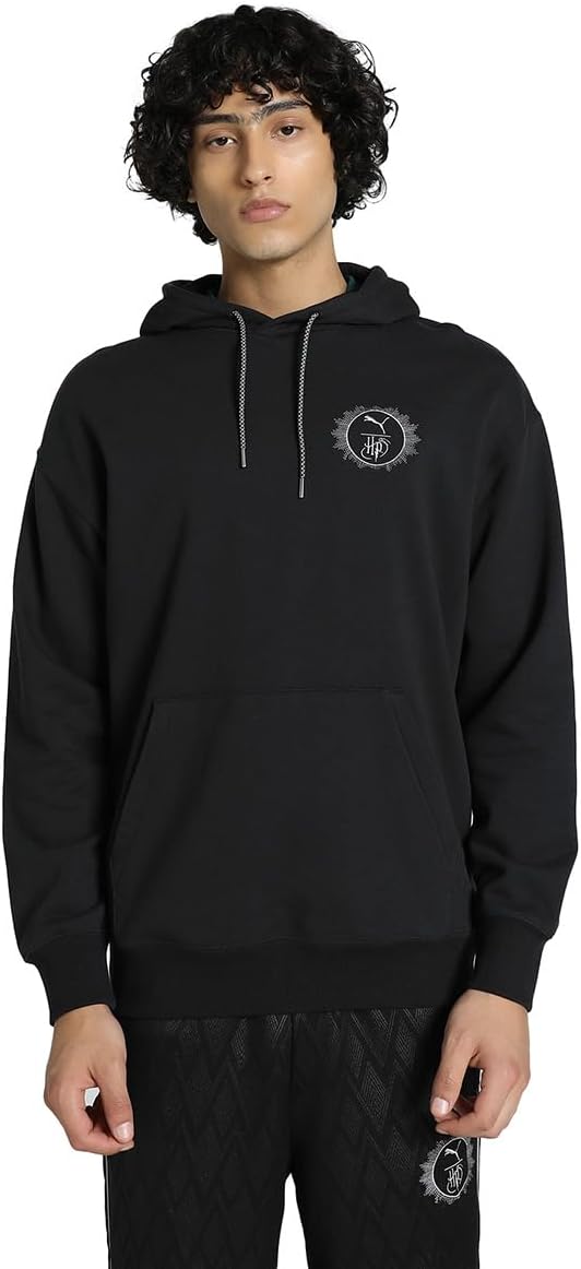 

Худи PUMA X HP RELAXED GRAPHIC TR 630093, повседневная спортивная худи свободного кроя, черный