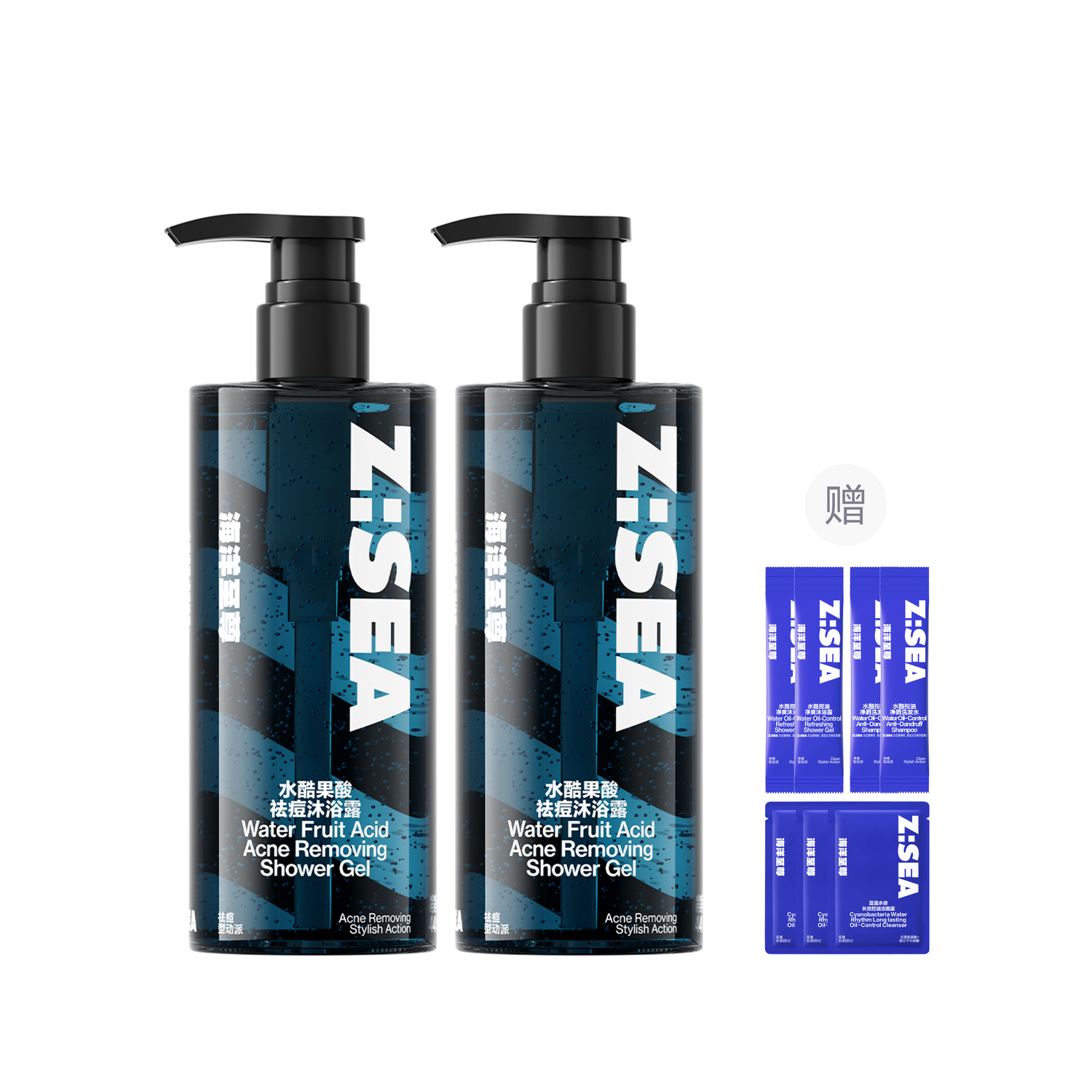 

Очищающий гель для душа AHA против акне, средство для удаления клещей, очищающее средство против акне и для контроля жирности 400мл/400мл*2 HAIYANGZHIZUN