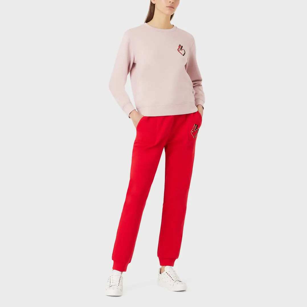 EMPORIO ARMANI Толстовка SS25 женская розовая — фото 4