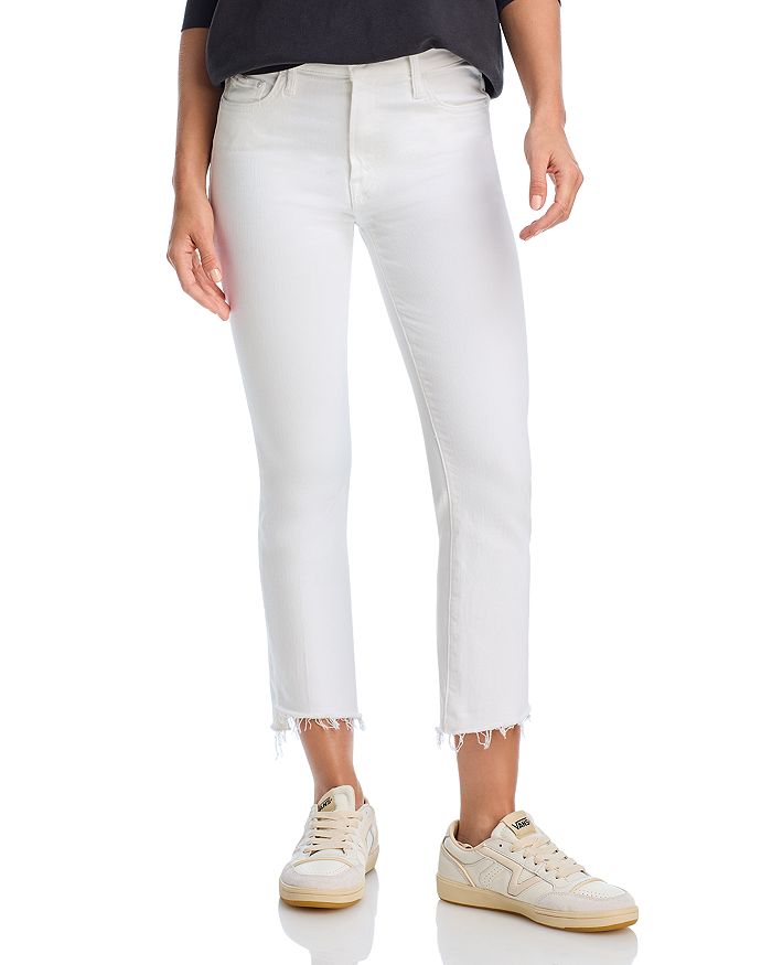 

Petites Lil Insider Mid Rise Crop Step Fray Jeans in Fairest of Them All – Джинсы укороченные с потертостями и разрезом Lil Insider, средняя посадка, цвет Fairest of Them All (размер Petites) MOTHER, белый