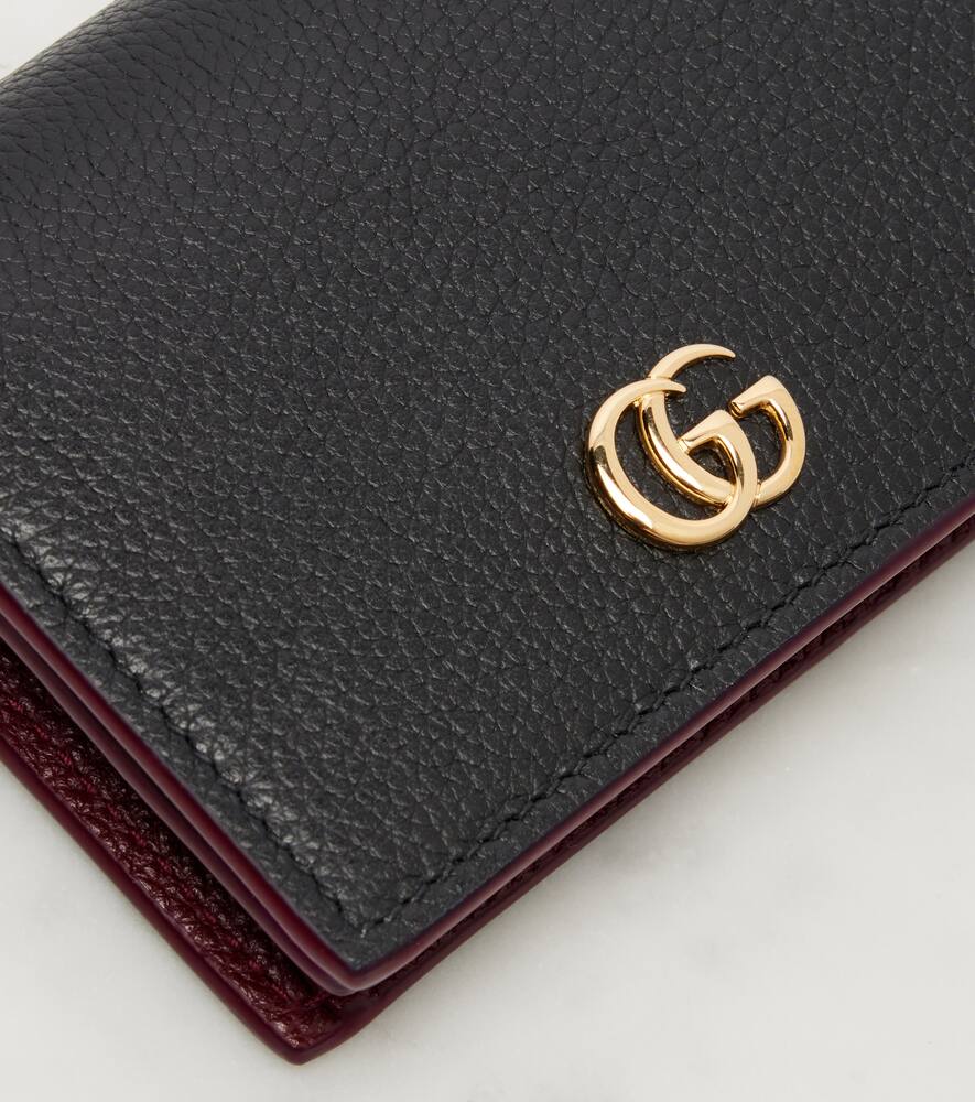 Кошелёк GG Marmont из кожи Gucci, Black/Rosso Ancora — фото 4