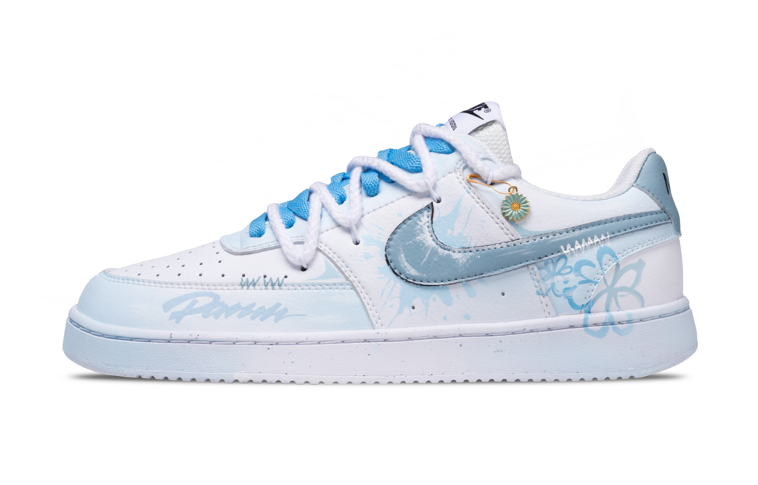

Nike Кроссовки Court Vision 1 Sunshine Daisy Slip с низким верхом, противоскользящие, белые, мужские