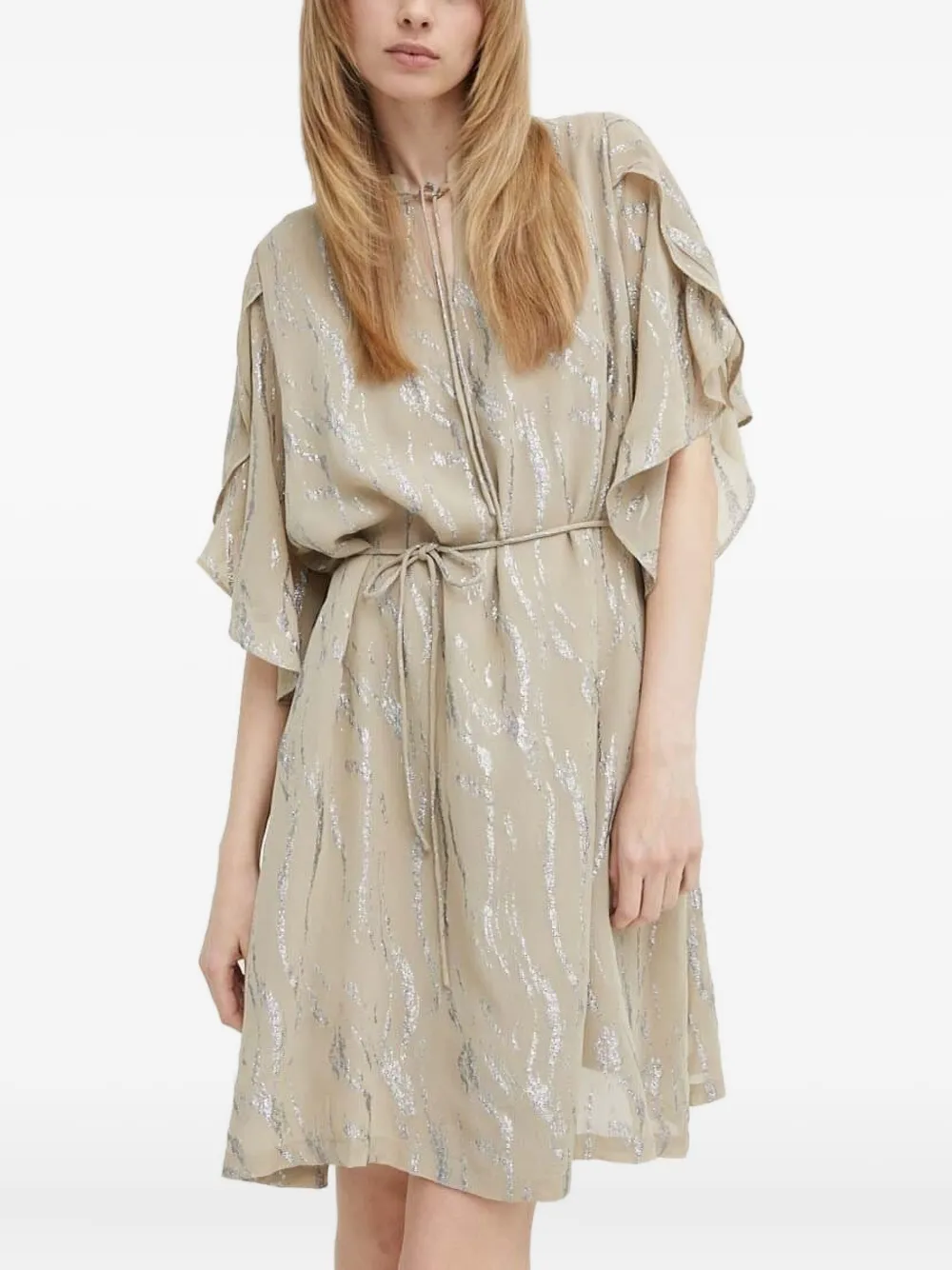 

Ярусное платье мини OdiaBBParez с эффектом металлик Bruuns Bazaar, нейтральный