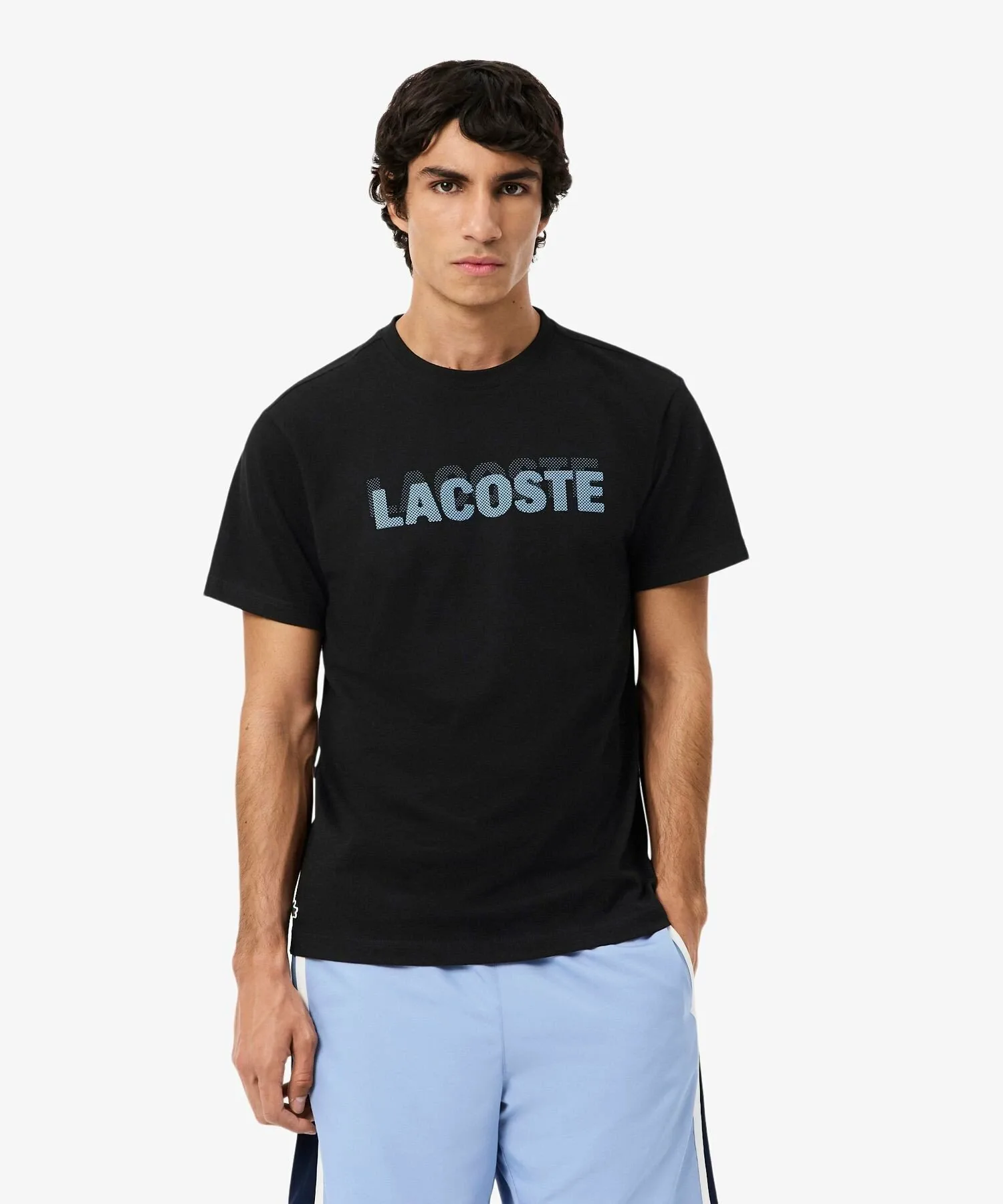 Футболка с логотипом бренда, изготовленная из сверхсухой ткани LACOSTE, Black