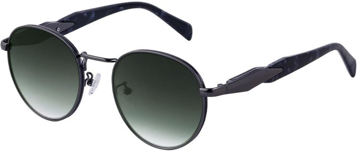 

Модные круглые солнцезащитные очки в металлической оправе для женщин и мужчин, роскошные овальные очки в стиле панк, винтаж, защита от УФ-излучения UV400 TVTBBVV, C6gungraygreen