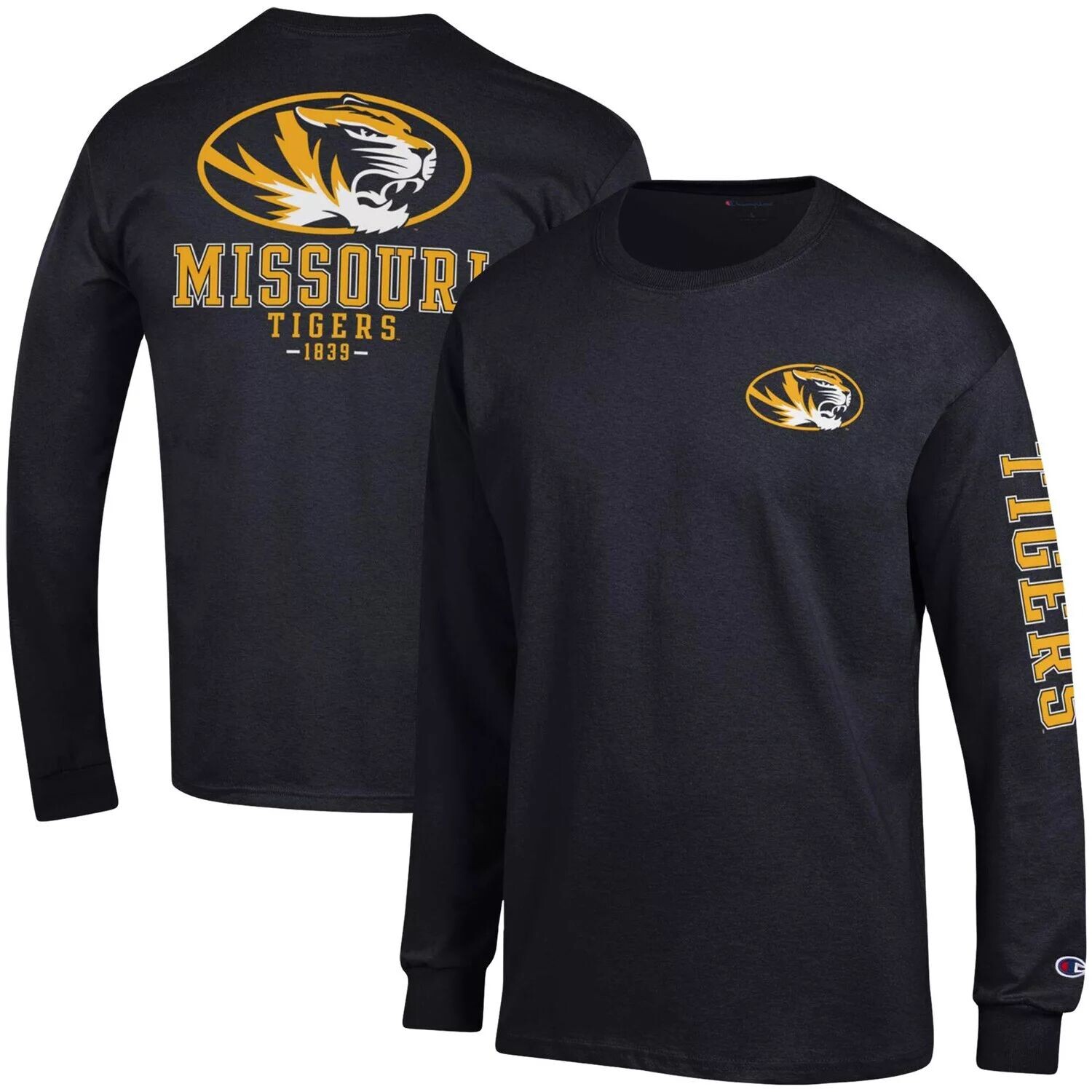 

Мужская черная футболка с длинным рукавом Missouri Tigers Team Stack Champion