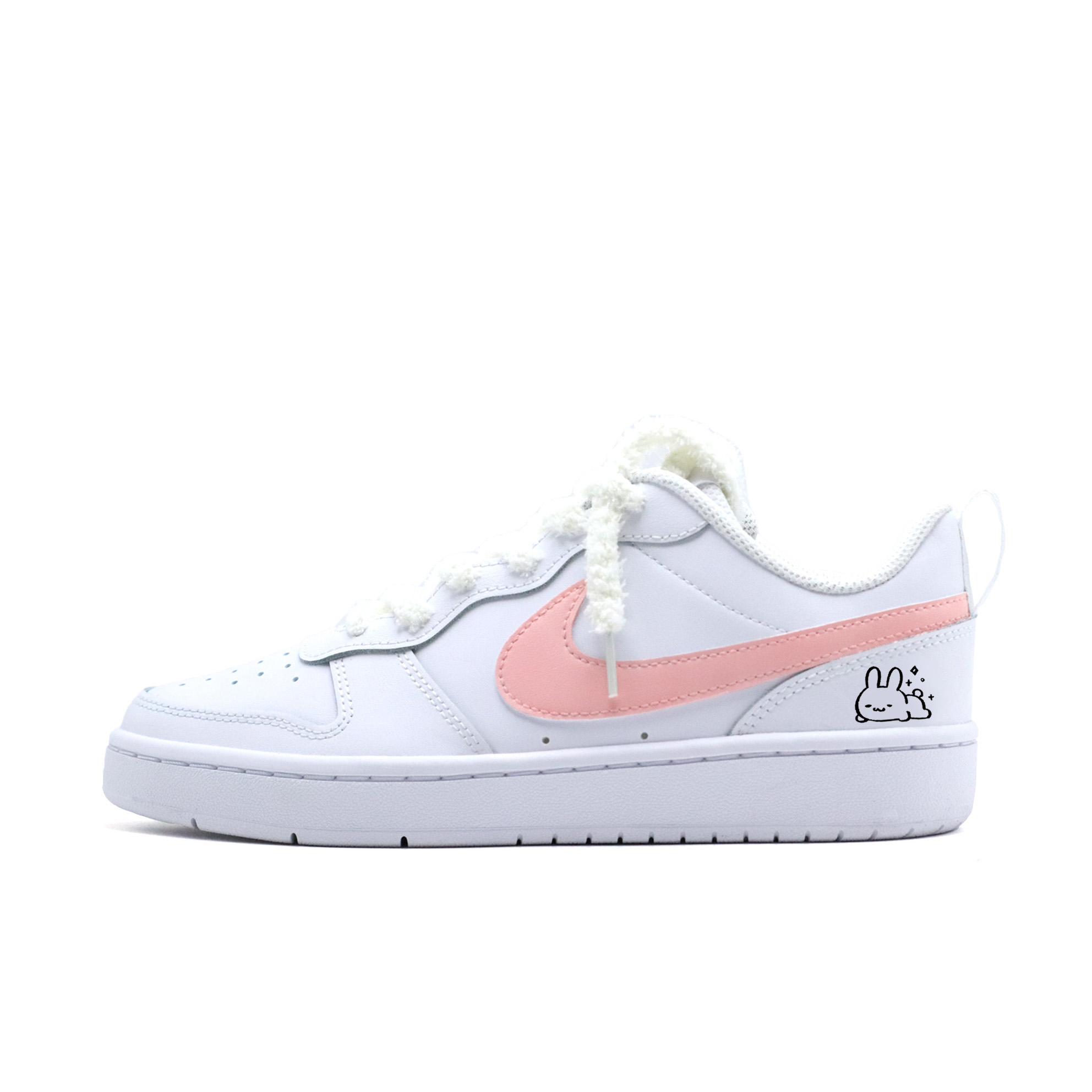 

Детские скейтерские кроссовки Court Borough для младших школьников Nike, белый/розовый