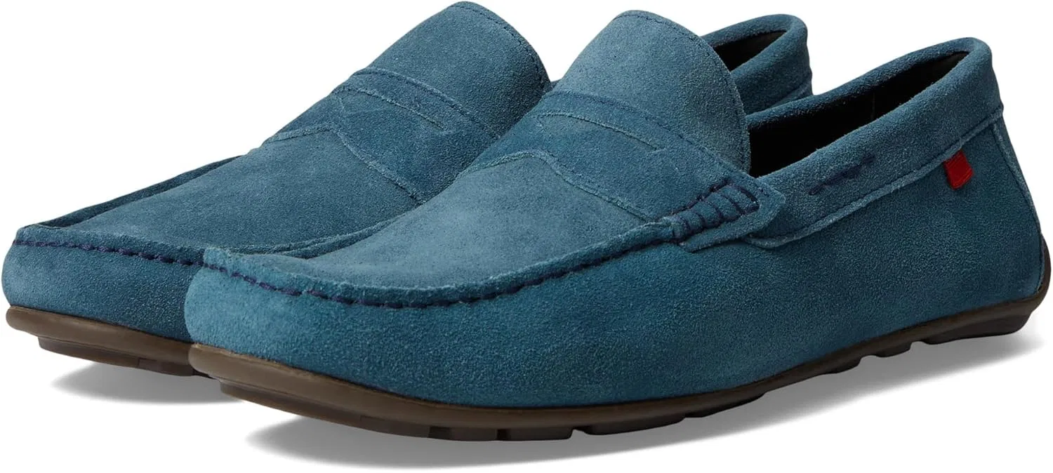 Лоферы из натуральной кожи, синие замшевые Marc Joseph New York