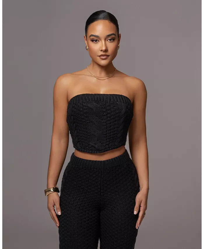 

Женский топ Carmela Cable Knit JLUXLABEL, черный