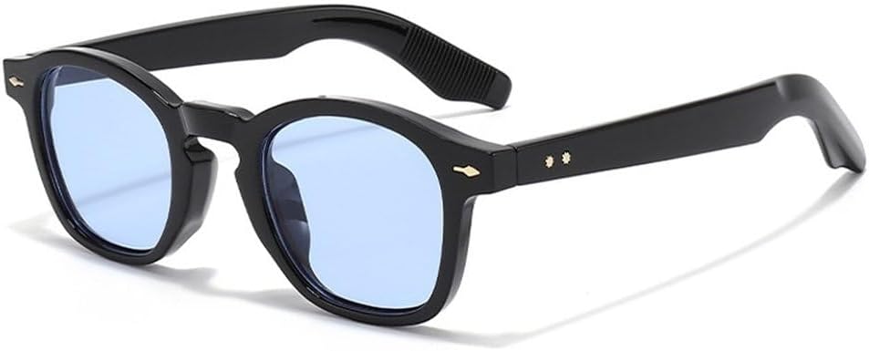 

Популярные модные солнцезащитные очки квадратной формы конфетных цветов для женщин, винтажные очки с заклепками для мужчин, панк-очки, солнцезащитные очки UV400 SKFGNX, Black Blue