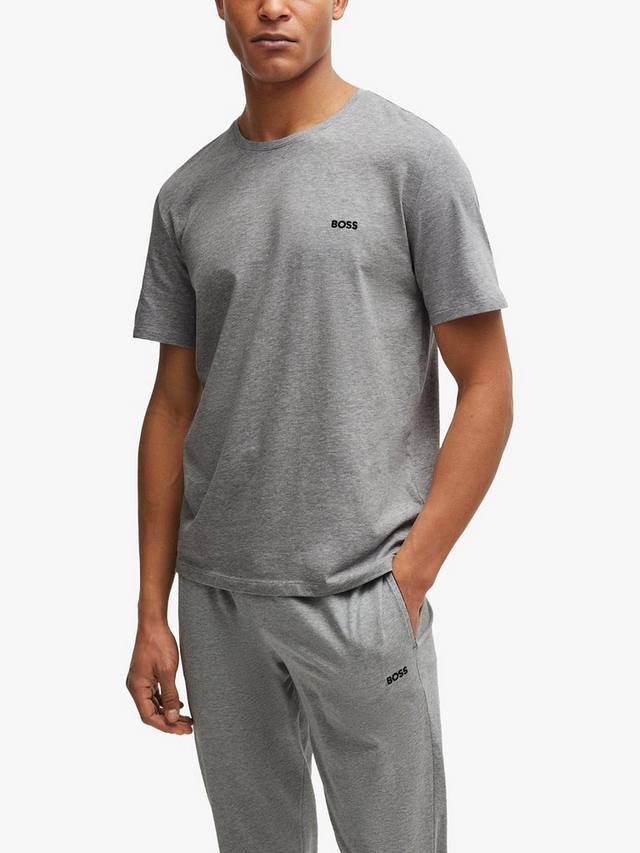 

Футболка из эластичного хлопка с вышитым логотипом HUGO BOSS, цвет Medium Grey