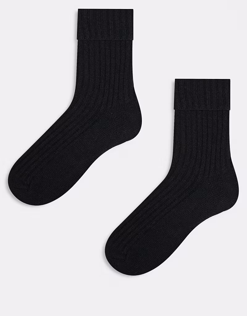 

ASOS DESIGN 2 пары шерстяных носков черного цвета