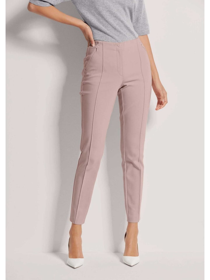 

MADELEINE Узкие эластичные брюки со складками, темно-пудрового цвета
