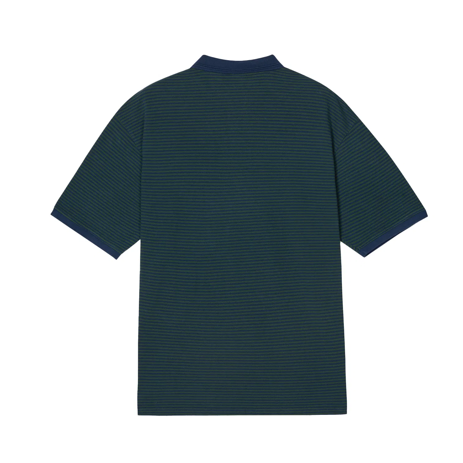 Поло унисекс в сине-зеленую полоску с воротником поло Levis, Blue Green Stripes — фото 3