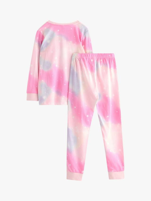 Детский хлопковый пижамный комплект с длинным рукавом и единорогами Lindex, Light Pink — фото 2