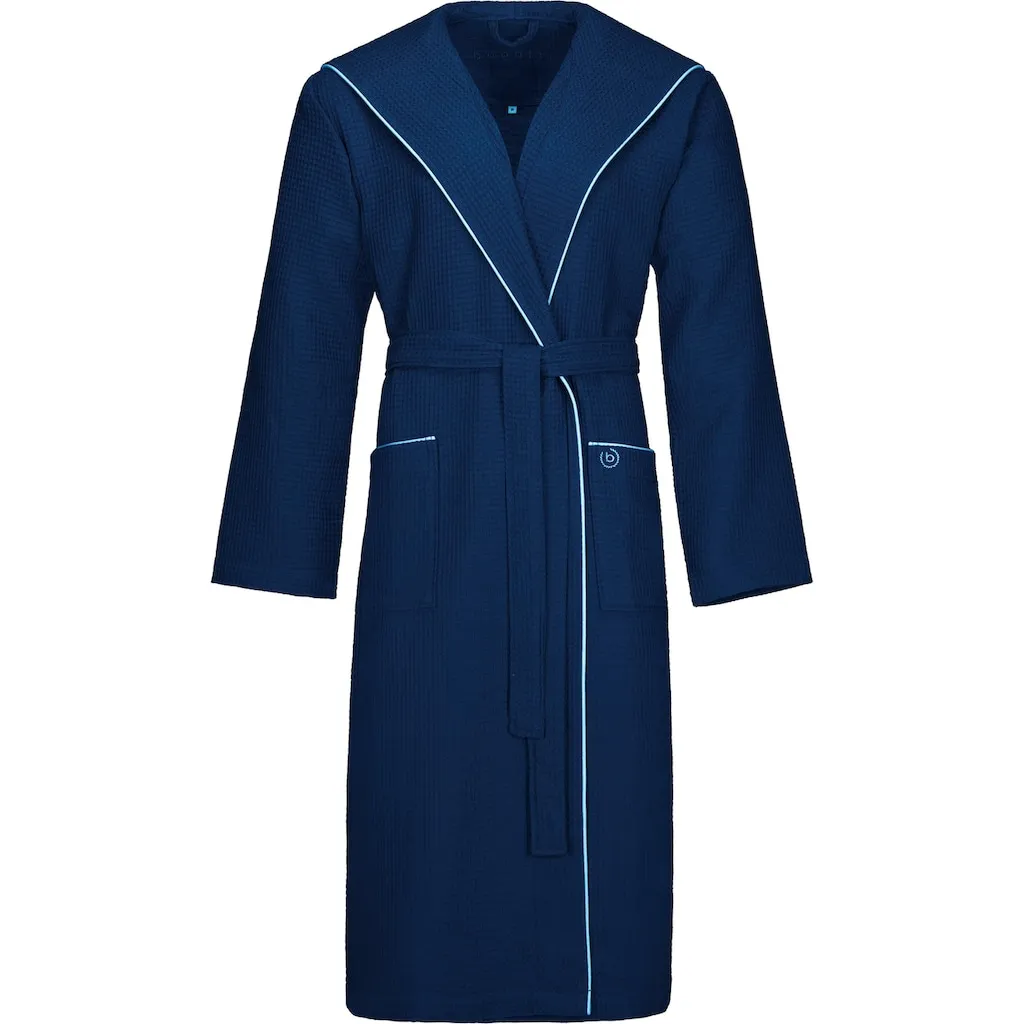 

Мужской халат Tizian, идеально подходит для сауны и спа, отельный халат, утренний халат, 1 шт., структура вафельного пике, с хлопковой тесьмой Bugatti, Marineblau