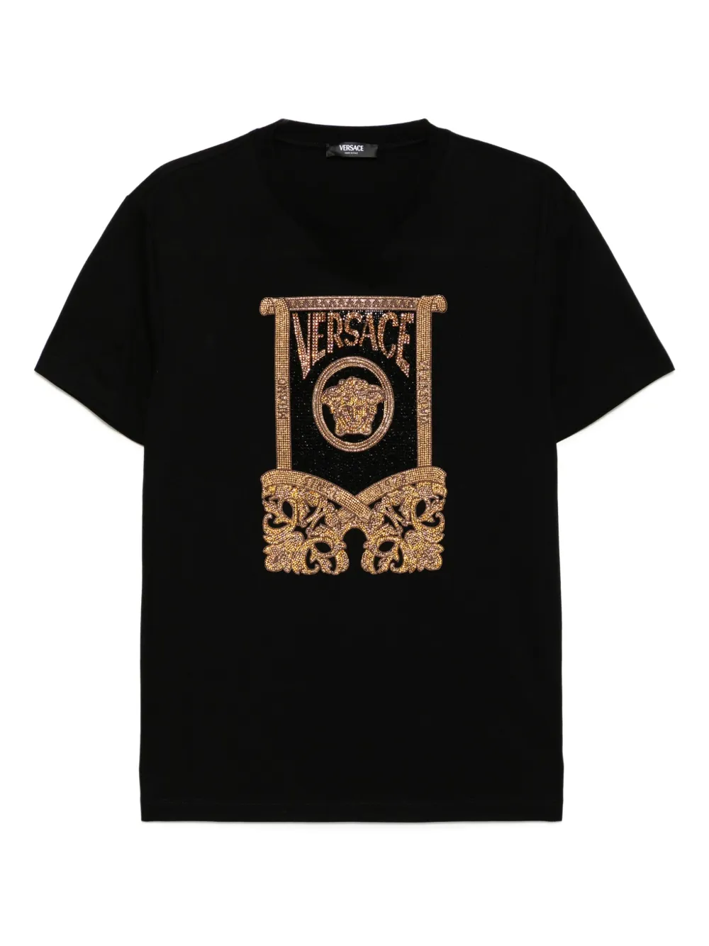 

Футболка с кристаллами VERSACE, черный