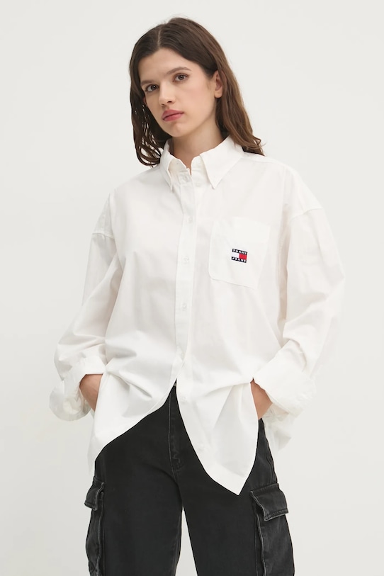 

Хлопковая рубашка Tommy Jeans, белый