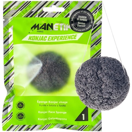 

Konjac Expert Natural Face Конжаковый спонж с бамбуковым углем для нормальной и жирной кожи Manetik