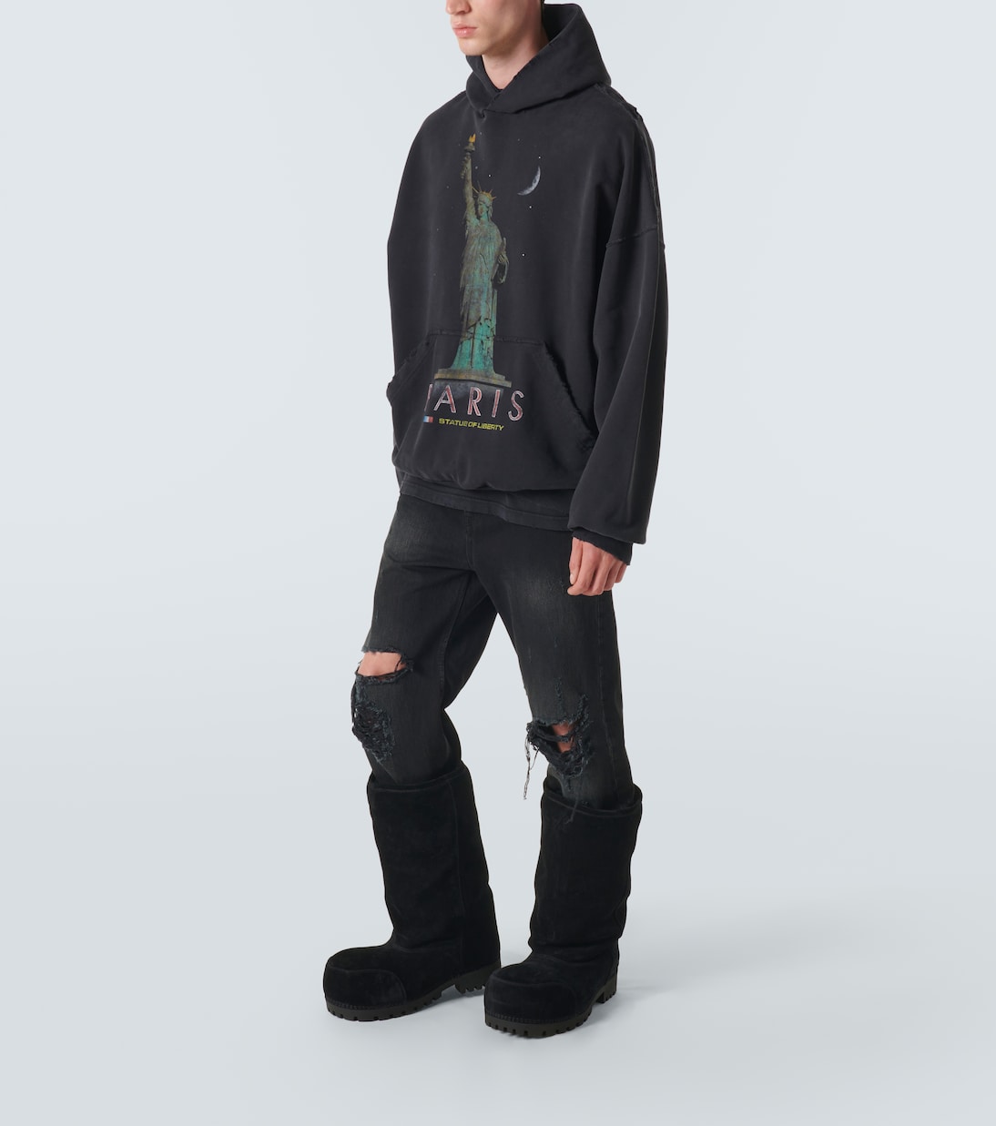 Аляскинские меховые сапоги High из замши Balenciaga, черный — фото 2